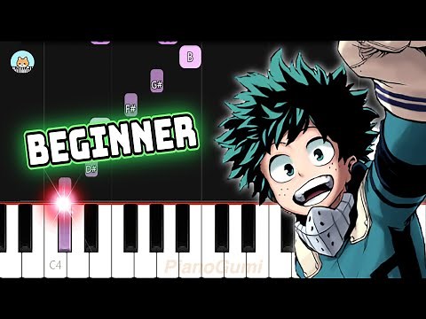 Boku no Hero Academia OP - "The Day" - BEGINNER Piano Tutorial & Sheet Music