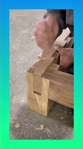Assembling a wooden bed frame without nails, using clever joinery for strong. #woodworking #popular