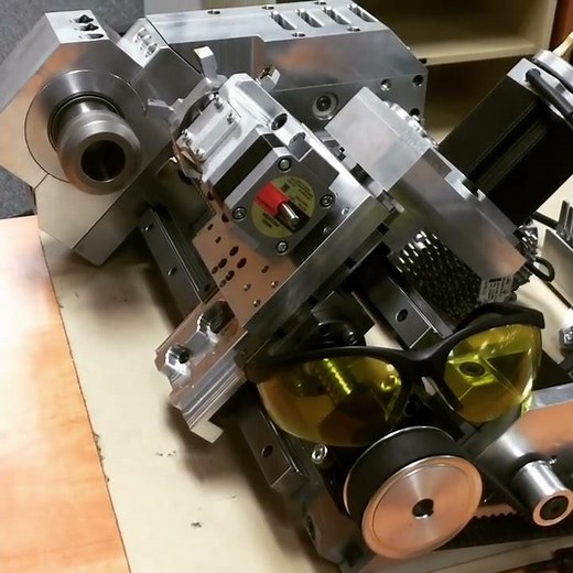 A tiny CNC Lathe spinning up to full speed!