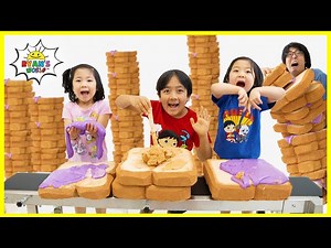 Ryan's pretend Play Food Restaurant with Peanut Butter and Jelly Sandwich! - Videos For Kids