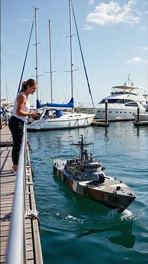 You realize this “warship” is actually RC 😳 #rcboat #warships #military #rc