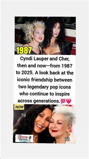 Cyndi Lauper & Cher 1987 to 2026❤️ #shorts #CyndiLauper #viralvideo