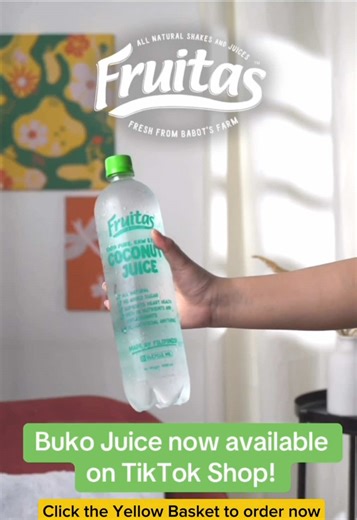 Fresh, natural, and proudly Made by Filipinos — Fruitas’ Buko Juice is now available on TikTok Shop! 🥥💧 Order yours now by clicking the yellow basket #Fruitas #BukoJuice #IamFilipino #MadeByFilipinos #HouseOfFruitas #FRUIT