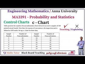 c-Chart in Quality Control | MA3391 Probability and Statistics | Solved Problem | Engineering Maths6