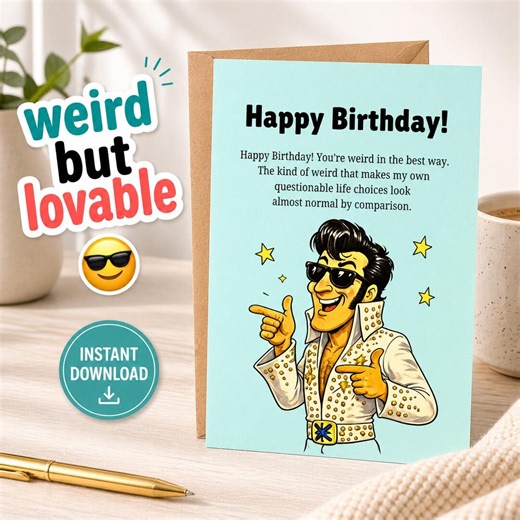 Funny Birthday Card for Friend | Sarcastic, Weird Humor (digital Download) - Etsy