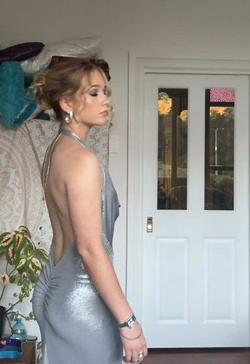 last one… 🏫🏀🙈 #formal #2025 #ball #promdress #nz #fyp #silver