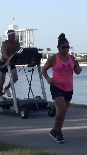 ‏Passing joggers on my motorized treadmill 😳 @RossCreations #vvip