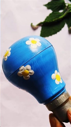 DIY Bulb Art 🩵💙#shortsfeed #viral#bulbart#painting #trending #shortsviral #viralshorts