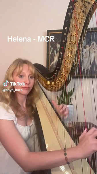 Helena by My Chemical Romance cover on harp 🪉 what song should I do next?? #harp #mcr #mcromance #anyaforger