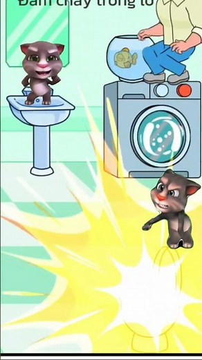 explosion inside the toilet 😂😂 #funnyshorts #memes #mytalkingtom2 #viralshorts