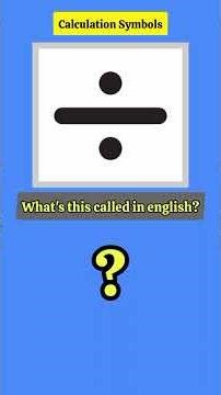 English Vocabulary - Calculation Symbols #foryou #calculationsymbols #viralvideo