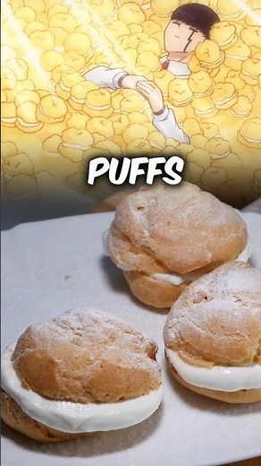 Cream Puffs from Mashle: Magic and Muscles 💪🧁 #mashle #animefood #anime