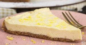 Keto Lemon Cheesecake with Almond Crust Low Carb Recipe | KetoVale