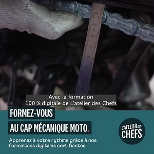5.4K views · 1.9K reactions | Formez vous au métier de technicien moto grâce à notre CAP digital Mécanique Moto. Une formation 100% en ligne qui s'adapte à votre agenda ! Notre équipe pédagogique se tient à vos côtés pour répondre à vos questions ! | L'atelier des Chefs | Facebook