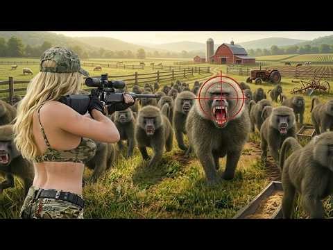 Deadly Baboon Attack: Female Hunter Confronts the Troop – What Happens Next Will Amaze You
