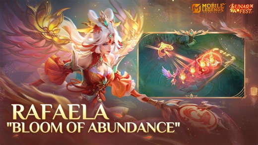 57K views · 883 reactions | The new Lunar Fest skin - Rafaela "Bloom of Abundance" is coming soon! Get a sneak peek at the in-game visual effects! Luminous lantern and sparkling wings light up the night! The in-game effects are filled with a festive vibe. Click to have a sneak peak! #MobileLegendsBangBang #MLBBNewSkin | Mobile Legends: Bang Bang | Facebook