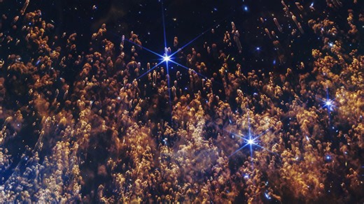 Close-up: The Helix Nebula in Aquarius | James Webb Space Telescope FriendsofNASA.org: A new image from the James Webb Space Telescope of a portion of the Helix Nebula highlights comet-like knots, fierce stellar winds, and layers of gas shed off by a dying star interacting with its surrounding environment. Webb’s image also shows the stark transition between the hottest gas to the coolest gas as the shell expands out from the central white dwarf. First spotted in the early 1800s, the Helix Nebul