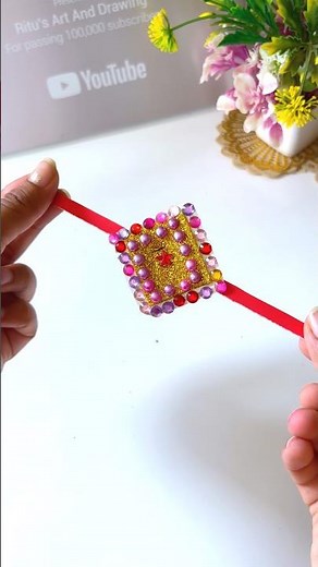 Diy Cute Rakhi craft ideas for kids 😍❤️🤩Homemade rakhi making #shorts #trending #rakhi #diy#craft