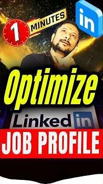 🚀 Optimize LinkedIn Job profile in ⏰01 mins | ✅10 MUST-KNOW LinkedIn Profile Tips for Job Seekers!
