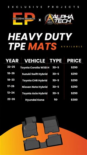 Exclusive Projects - Store | 5D & 3D Mats availble for the following vehicles 5D - Price $380/set 2013-2020 Isuzu D’max 2021-2026 Isuzu D’max (also available for 2DR)... | Instagram