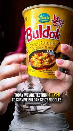 Trying out 3 ways to eat spicy Buldak cheese noodles #asmr #koreannoodles #buldak #spicyramennoodles