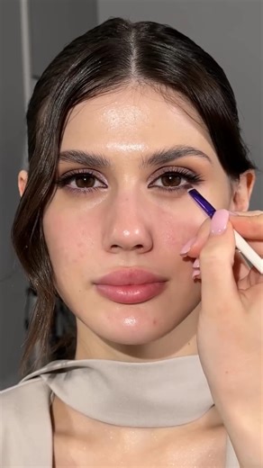 makeup tutorial for beginners ✨light purple eye makeup ✨ party makeup #shortsfeed #softglamlook