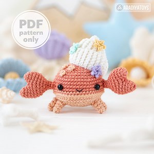 Amigurumi Kawaii Crab Crochet Pattern Aradiyatoys Sea Creatures DIY Tutorial PDF File Handmade Mini - Etsy