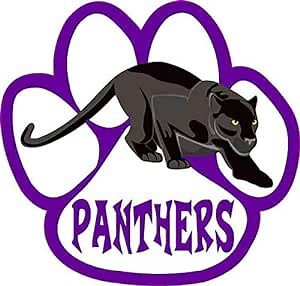 Amazon.com - StickerTalk Paw Print with Panther Mascot Vinyl Sticker, 5 inches by 4.75 inches