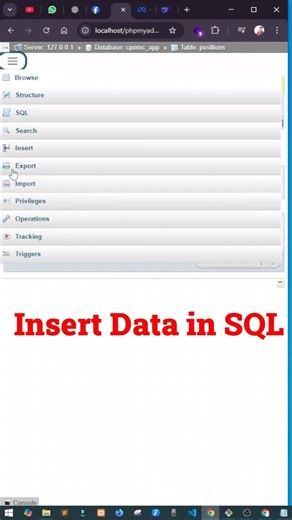Insert Data in SQL in 30 Seconds 😱🔥 #ytshorts #viralshorts #youtubeshorts