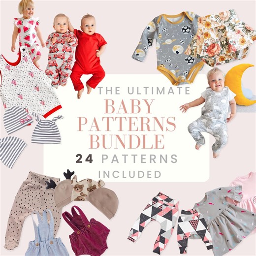24 PDF Patterns for Beginners: Rompers, Pants, Dresses, Shorts, Hats, Headbands