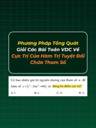 Giải Bài Toán VDC về Hàm Trị Tuyệt Đối chứa Tham Số