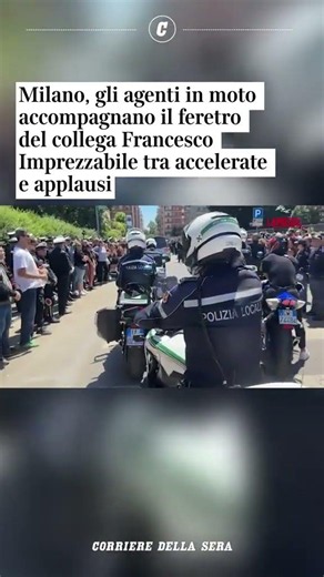 Milano, gli agenti in moto accompagnano il feretro del collega tra accelerate e applausi