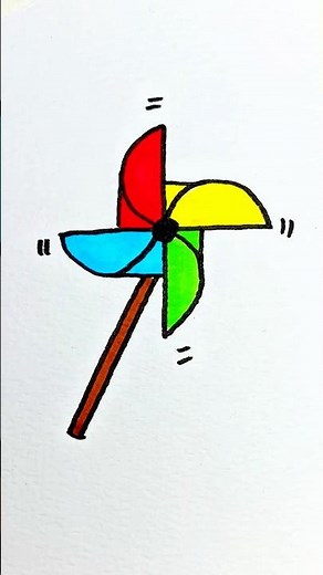 Easy draw pinwheel toy #howtodraw #easydrawing #coloring #drawing #toys #kids #forkids #colors