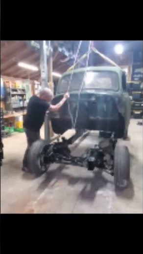 1950 Chevy pickup S-10 Frame Swap #oldtrucks #s10frameswap