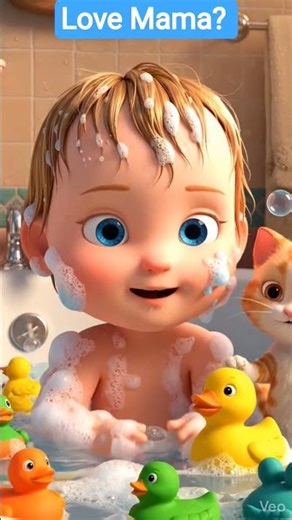 🛁 Cute Baby Says "MAMA" While Taking Bath! 😍 | AI Baby Animation #cute