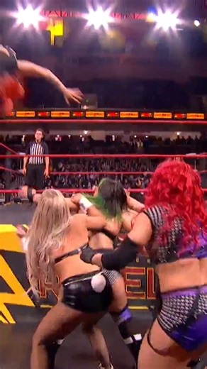 The bodies are flying in the TNA Knockouts Tag Team World Title match! #tnarebellion #prowrestling #tnawrestling | TNA Wrestling UK