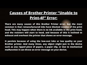 How do i resolve the issue of Brother Printer Unable to Print 4F