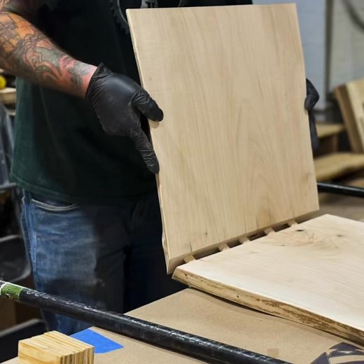 ✨ Project Teaser: Book Match Maple Waterfall Benches These custom...