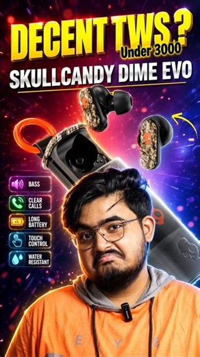 Skullcandy Dime Evo 🔥 - Super TWS Under Rs. 3000 ? #tws #skullcandy
