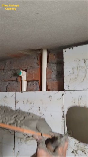 How to install tiles over a water line on a wall #tilesfitting