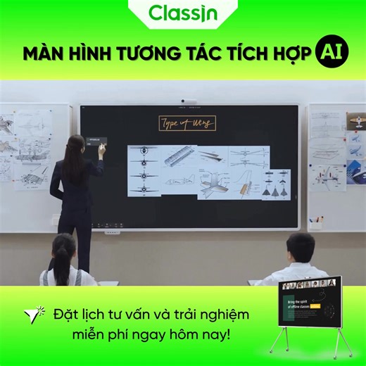 CLASSIN BOARD - Màn hình tương tác tích hợp AI! ✨ ✅ Màn hình công nghệ chống lóa, hiển thị rõ nét từ mọi góc nhìn. ✅ Trải nghiệm viết mượt mà, chân thật như trên bảng đen. ✅ Kết hợp hoàn hảo với phần mềm ClassIn, tích hợp hơn 31 công cụ giảng dạy hữu ích, tất cả trên một thiết bị duy nhất. Đặt lịch trải nghiệm miễn phí ngay hôm nay! | ClassIn Vietnam
