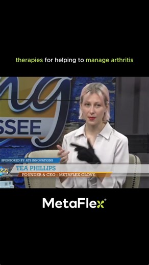 Meet Téa Phillips, Founder and CEO of MetaFlex®, the first glove of its kind to combine compression with adjustable resistance bands on each finger to help relieve pain & restore hand function. MetaFlex® gloves are FDA-registered, and scientifically designed for people suffering from: · Rheumatoid Arthritis · Osteoarthritis · Tendonitis · Joint swelling & stiffness · Carpal Tunnel · General hand pain or weakness | MetaFlex Glove