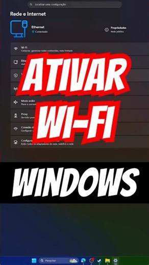 WINDOWS 11 - COMO ATIVAR ó WIFI do PC ou NOTEBOOK (TUTORIAL) ✅ #windows11 #shorts #tutorial