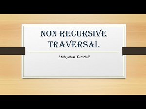 Non recursive traversal algorithm | Preorder | Data structures |Malayalam Tutorials