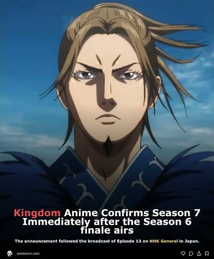 Kingdom Anime Confirms Season 7 Production Right After Season 6 Ends