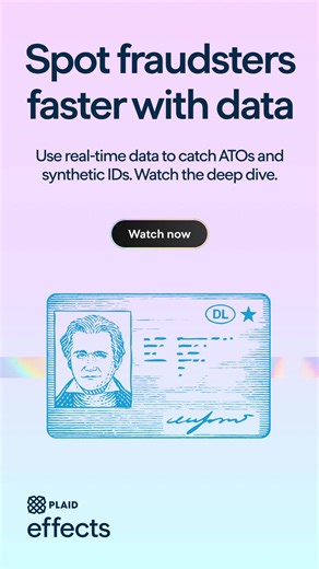 Catch ATOs and synthetic IDs before they strike. Plaid's real-time data gives you the edge. Watch the deep dive. | Plaid | Facebook