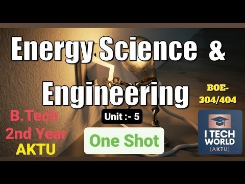Energy Science & Engineering (ESE) Unit :-5 One Shot Video Full Explain AKTU BOE 304/404 B.Tech 2 Yr
