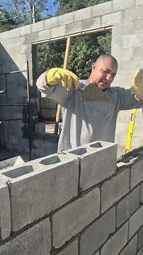 how to lay hollow cement blocks #work #bricklayer #construction #blockmaker #renovation #build #w...