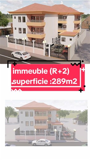 Rendu 3D d'un Immeuble Air Plus 2 à Yaoundé