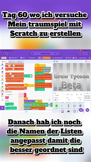 Tag 60 wo ich versuche Mein traumspiel mit Scratch zu erstellen #Scratch #Scratchcoding #day60